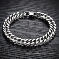 New Fashion Simple Bracelets Vintage Gold Handmade Stainless Steel Leather Men Bracelet